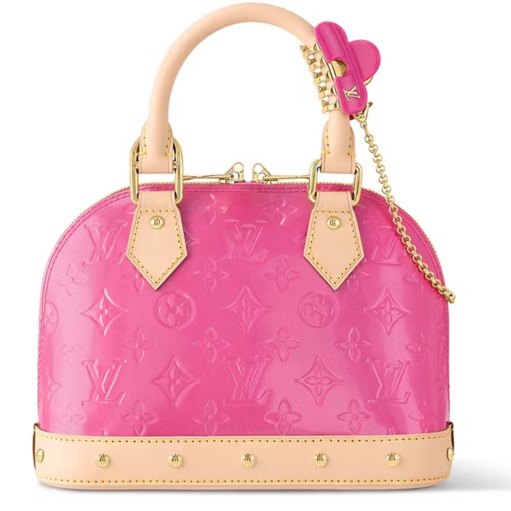 Louis Vuitton Alma Neon Pink and Cream Women's Bag